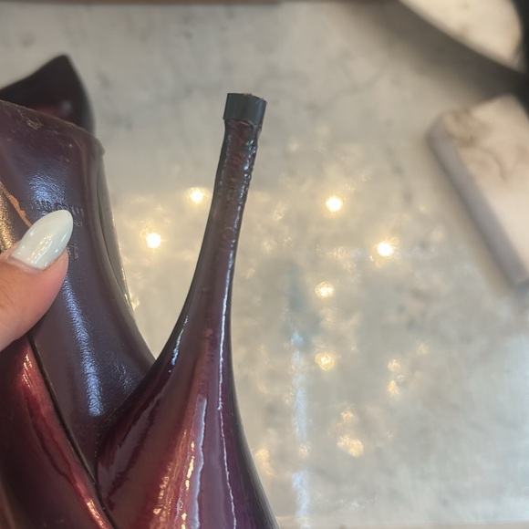 Miu Miu Dark Purple Red Patent Leather Heels - Picture 4 of 8